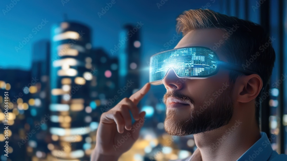Poster zoom augmented reality interface allowing zoomed in details of an ai powered system.