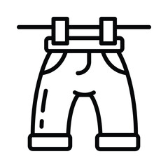 Shorts Drying Vector outline icon. Eps 10 file