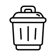 Trash Vector outline icon. Eps 10 file