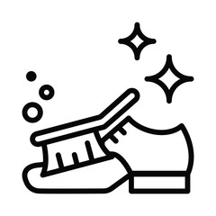 Shoes Cleaning Vector outline icon. Eps 10 file