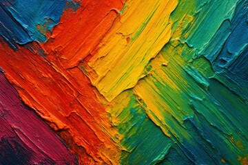 Fototapeta premium Closeup Abstract Rough Colorful Multicolored Art Painting Texture Oil Brushstroke Pallet Knife Canvas Contemporary Art Style Vibrant Detail Graphic Repeat