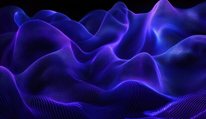 Obraz premium Abstract glowing waves of vibrant purple and blue
