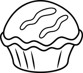 Bacon Egg Muffin Line Art Vector Illustration Food Clipart Design