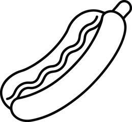 Bacon Wrapped Hot Dog Line Art Vector Illustration Food Clipart Design
