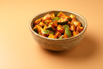 Mango Pickle Homemade Mango Pickle or aam ka achar or achaar in white bowl, selective focus
