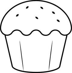 Blueberry Muffin Top Line Art Vector Illustration Food Clipart Design