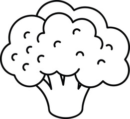 Broccoli Cheese Bite Line Art Vector Illustration Food Clipart Design