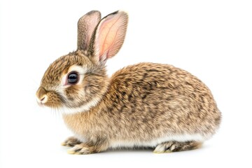 Obraz premium Adorable baby rabbit isolated on white background