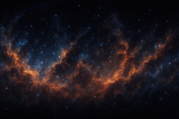 Naklejka premium 360 Degree Space Nebula Panorama Equirectangular Projection Environment Map HDRI Spherical Background Stars Clouds Cosmic Dust 3D Illustration Sci Fi Art