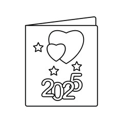 greeting card lineal icon with white background vector stock illustration