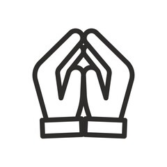 Praying hands icon, thin line vector illustration eps10
