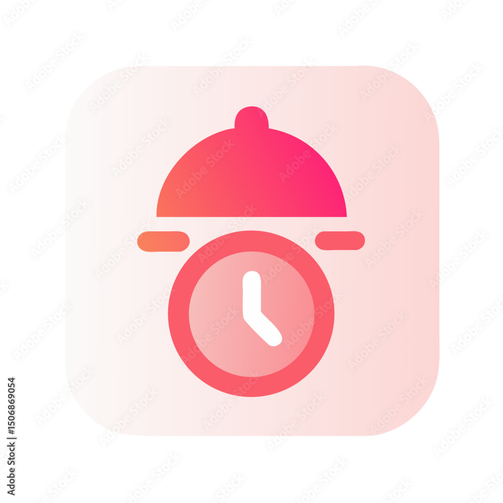 Poster stylized alarm clock icon for design and application interfaces