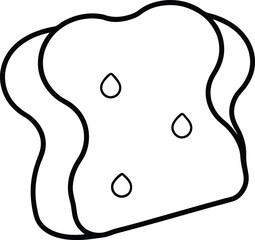 Cheesy Garlic Toast Line Art Vector Illustration Food Clipart Design
