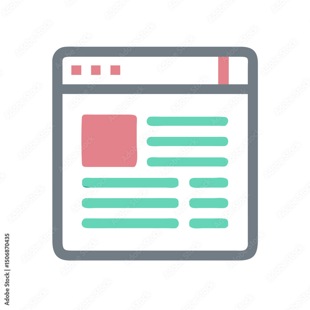 Poster stylized web page interface displaying text and media layout