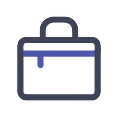 Simple briefcase icon in flat design on White Background