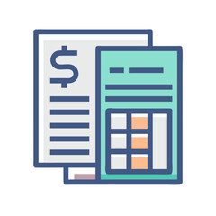 Digital illustration depicting financial document with calculator interface elements