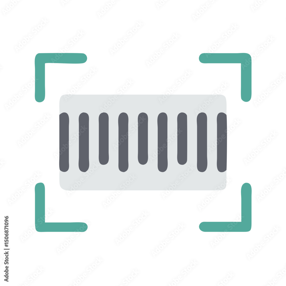 Poster simple barcode with scanner lines on white background