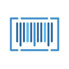 Blue Barcode Design on White Background for Stock Image