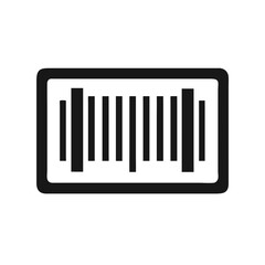 Minimalist barcode icon design on White Background with rounded corners