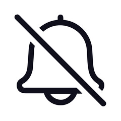 Simple muted bell icon with diagonal line symbol