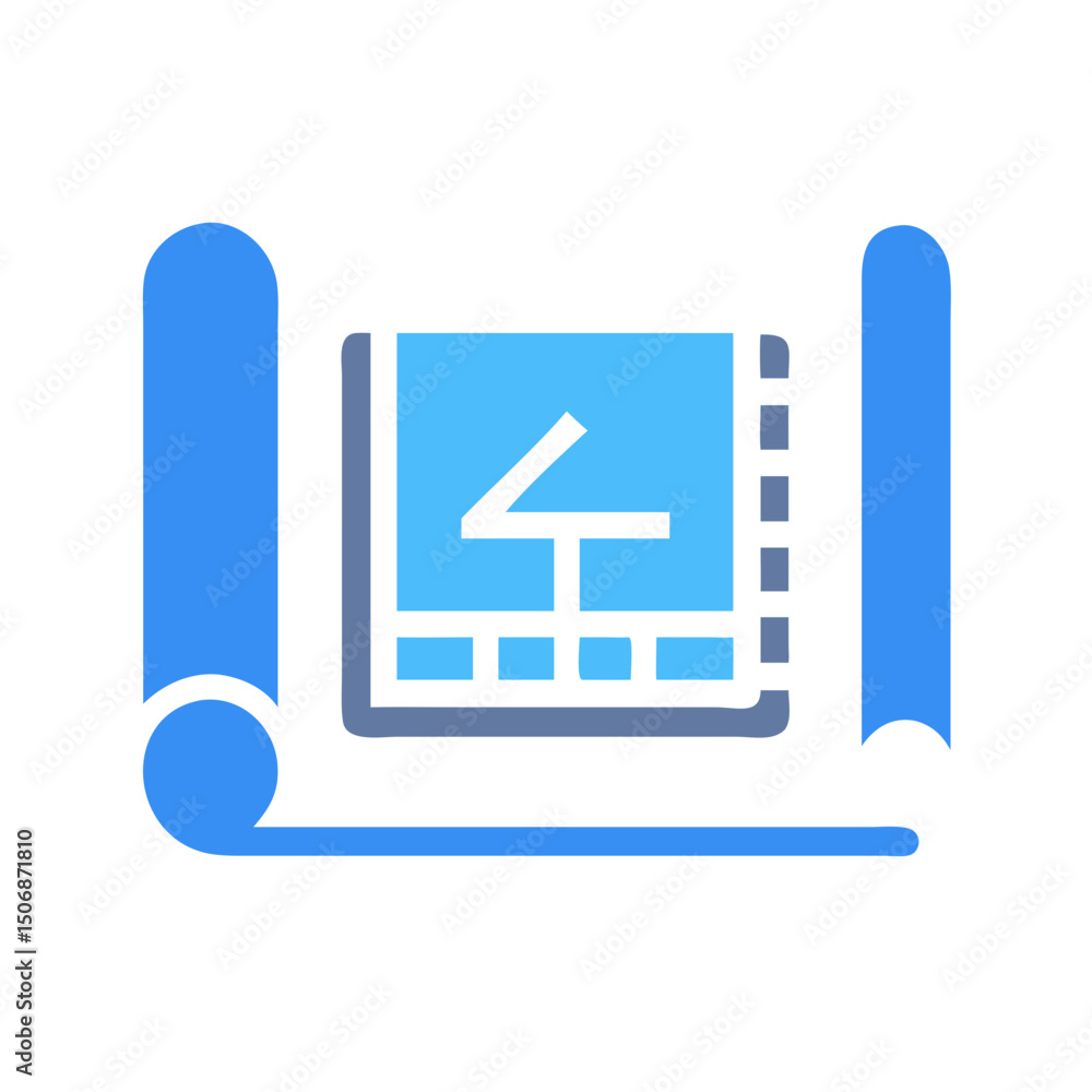 Poster blueprint design icon for architecture and engineering concept