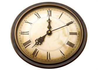 old clock  isolated on white background PNG