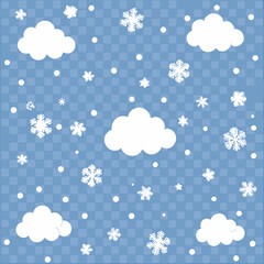 Seamless snowfall template isolated 