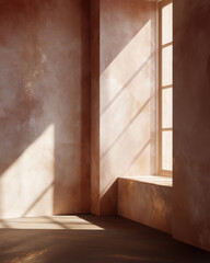 Warm blush and muted gold tones meet natural wood textures, combining luxury with nature for a sophisticated and cozy design