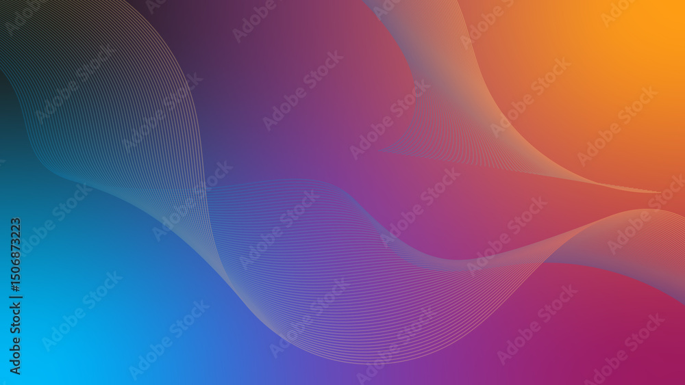 Poster abstract colorful wave background vibrant gradient hues for design projects