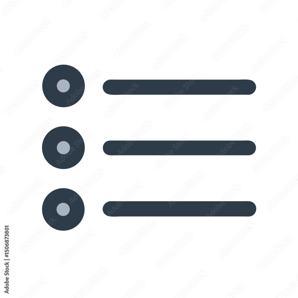 Poster menu list icon on white background for website