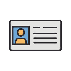 Simple employee identification card graphic with clean design features