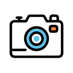 Simple camera icon design on White Background illustration