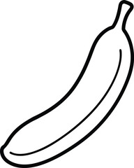 Chocolate Dipped Banana Dessert Food Element Line Art Vector Illustration