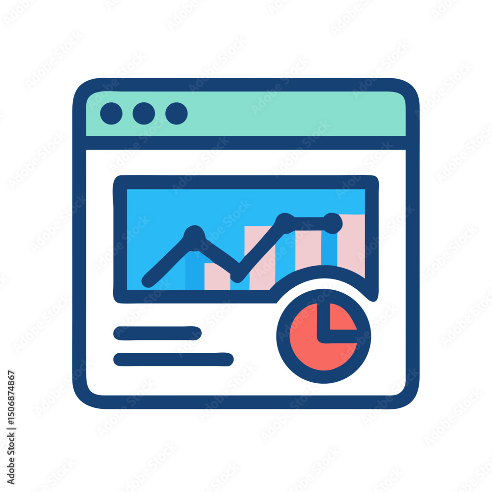 Poster graphical representation of data analysis on a website interface