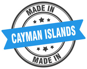 Made in Cayman Islands round sign. Made in Cayman Islands stamp.