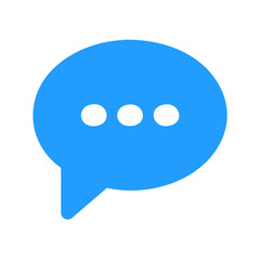 Light blue chat bubble icon with three white dots
