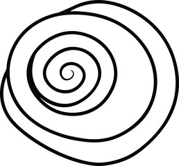 Cinnamon Roll Swirl Breakfast Dessert Line Art Vector Illustration