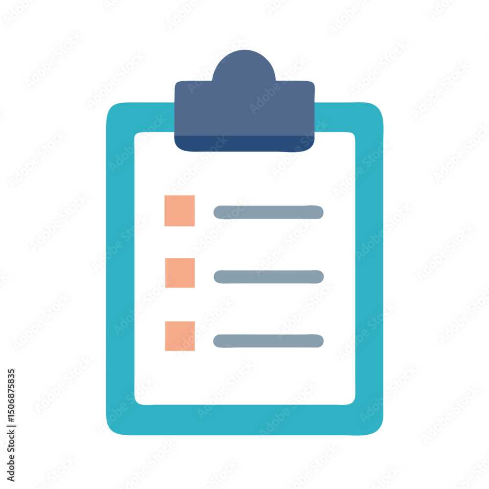 Poster clipboard with checklist document vector on white background