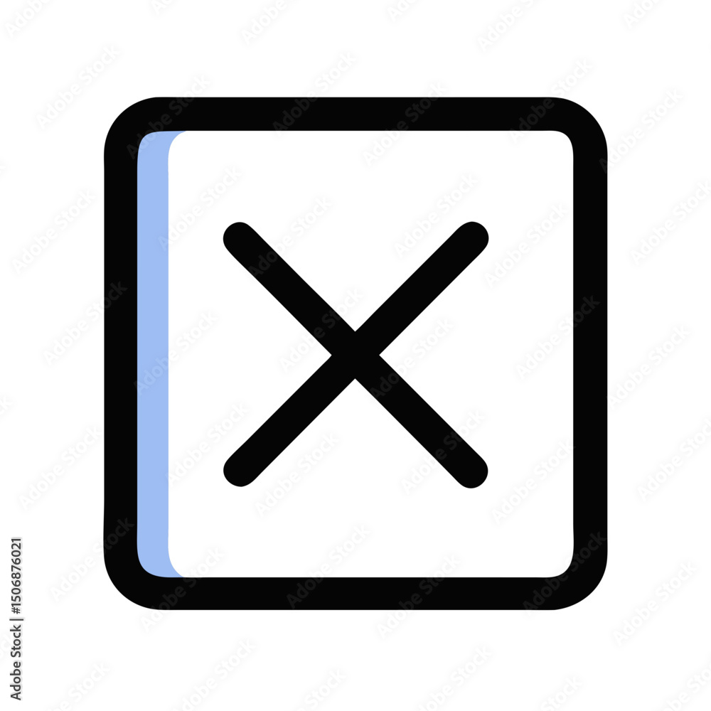 Poster delete symbol minimalist square graphic icon for interface design