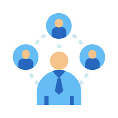 Connecting people network flat design stock vector illustration