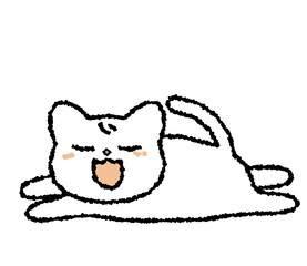 のんびり伸びているねこ