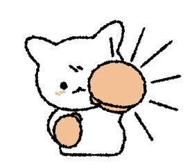 ネコパンチする猫