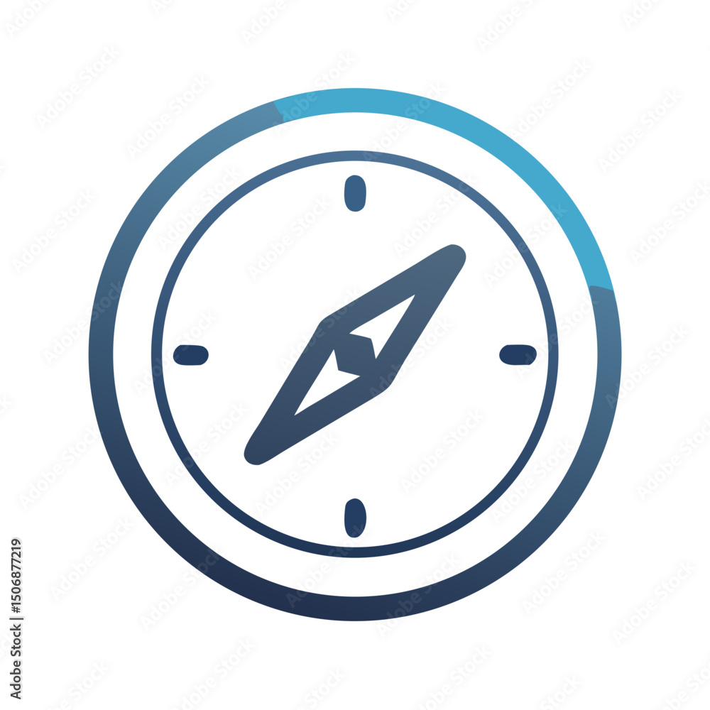 Poster gradient compass icon on white background for navigation concepts
