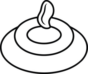 Crispy Onion Ring Tower Stack Drawing Line Art Vector Illustration