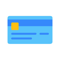 Stylized light blue credit card against White Background