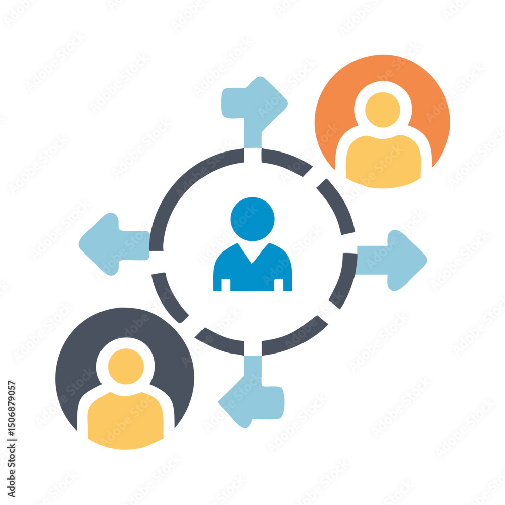 Poster hub and spoke model showing connections and communication flow