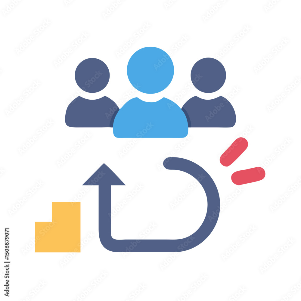 Poster team growth strategy with iteration and continuous improvement cycle