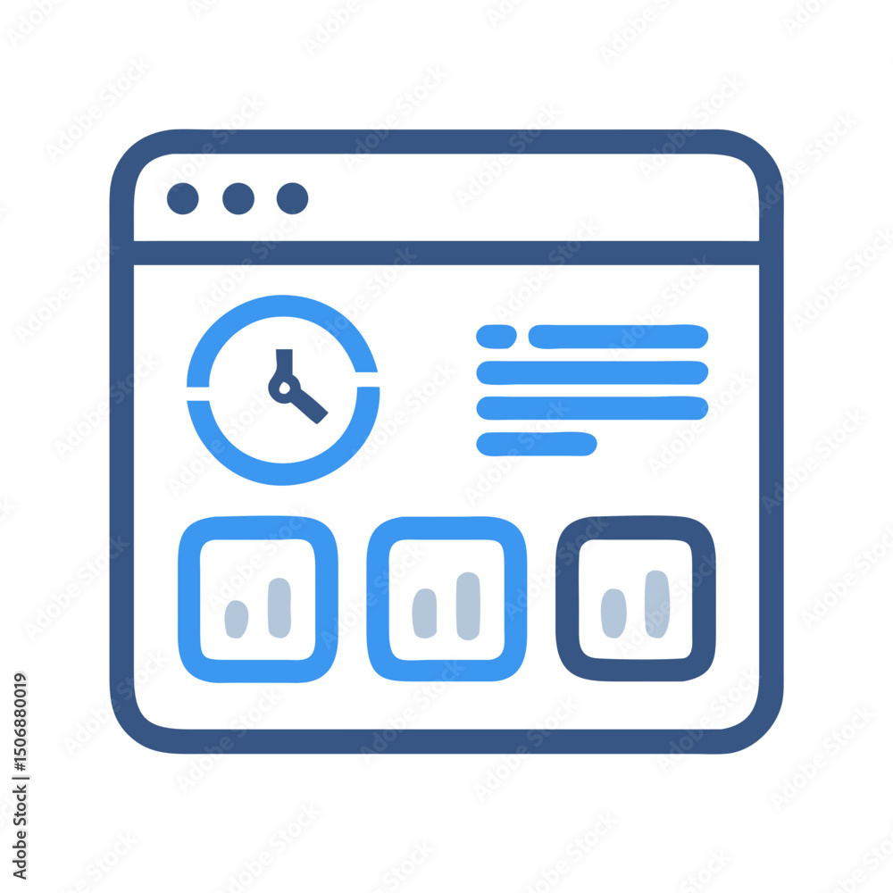 Poster dashboard user interface vector design for data analytics