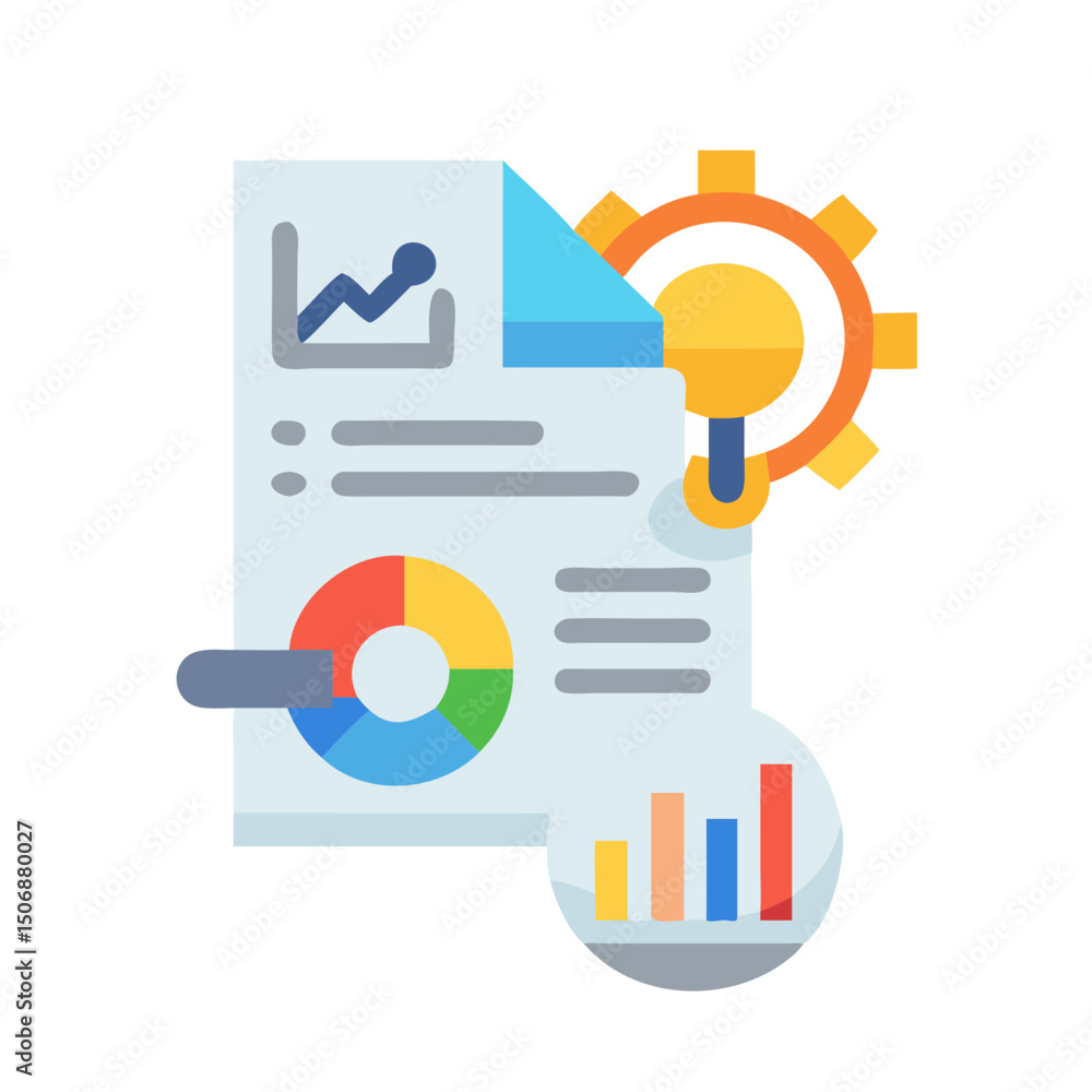 Poster data analysis report with settings gear, representing process analysis