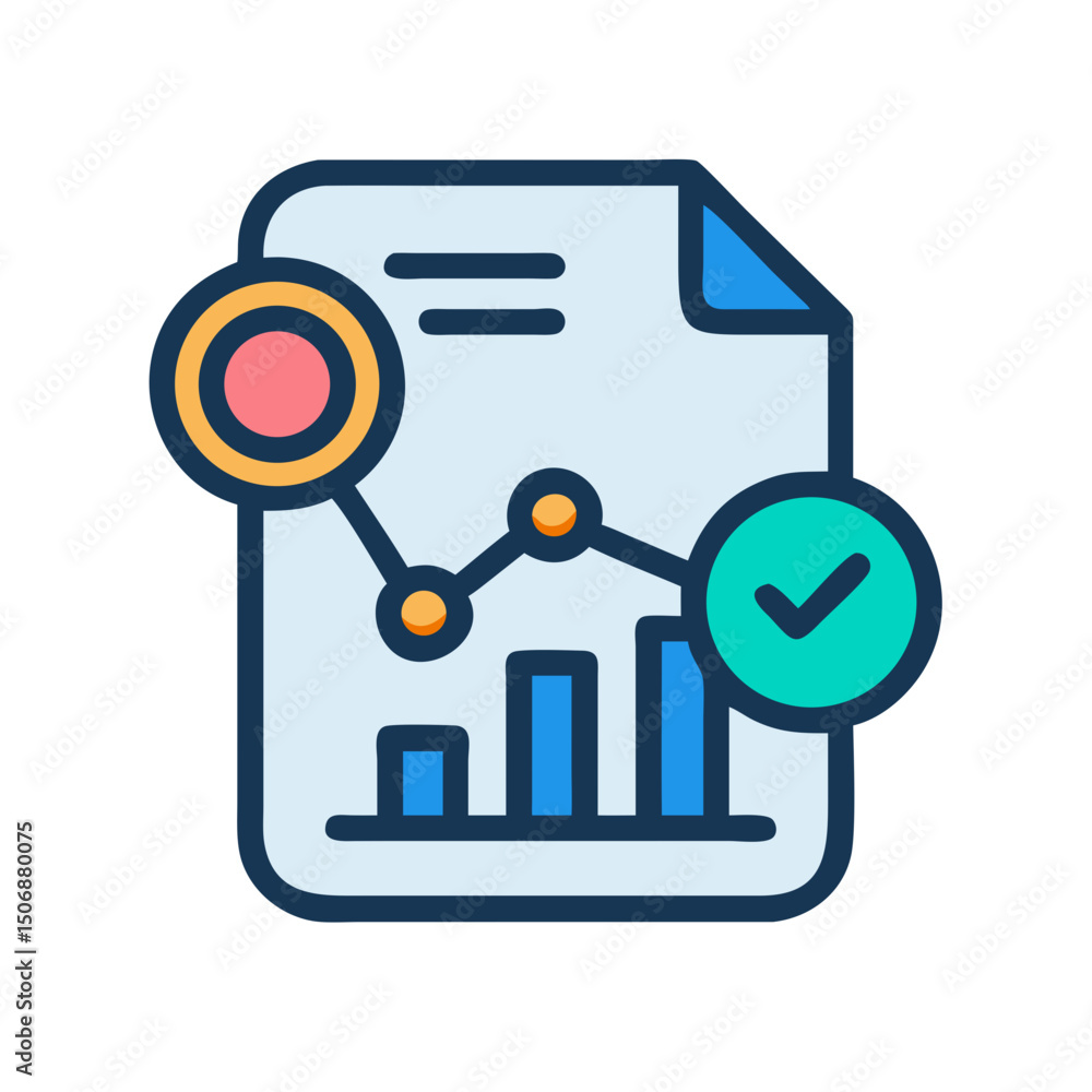 Poster analyzing business performance data and reporting document analysis